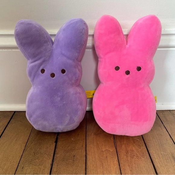 Peeps Toys Peeps Plush Bunny Set Of 2 Pink And Purple 9 Squishy